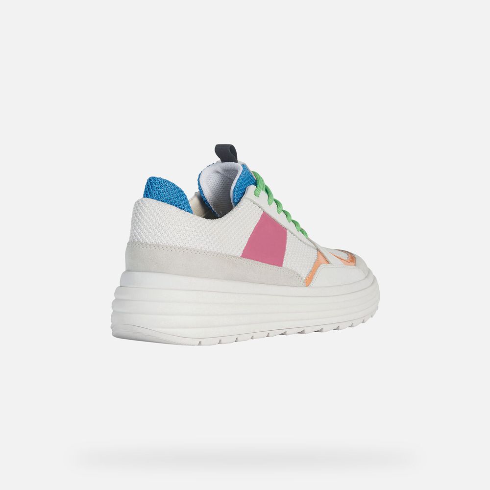 Geox Bayan Spor Ayakkabı Beyaz/Pembe - Phaolae - ZMT-521490